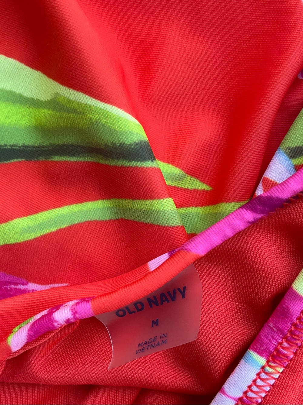 Take 50% OFF-Old Navy Tropical Floral One-Piece Swimsuit - Red, Size-M - Picture 7 of 8